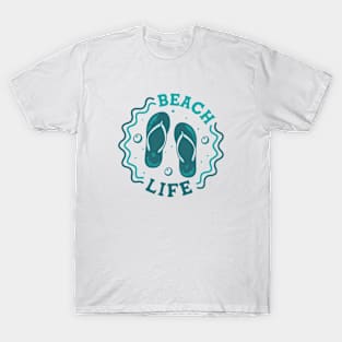 Beach Life // Fun Summer Flip Flop Badge T-Shirt